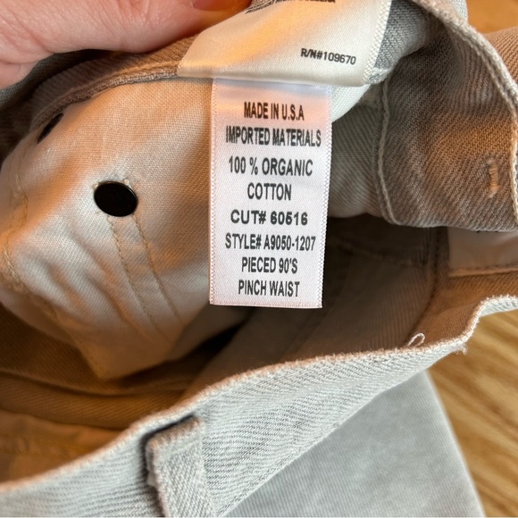 Agolde Pieced 90s Pinch Waist Leather Jeans Coin Grey White Lace 25 - Picture 13 of 14